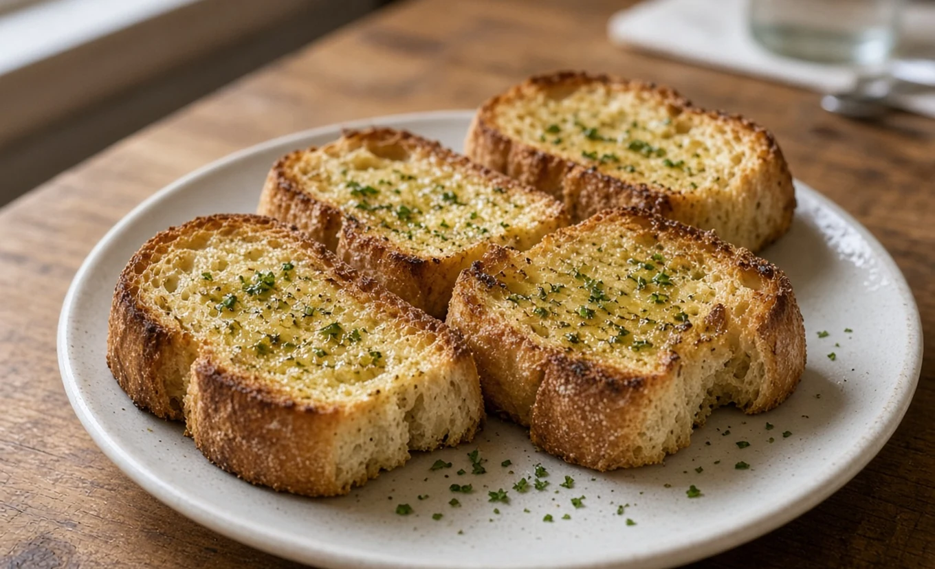 Garlic toast with parsley
